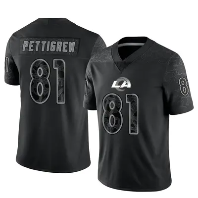 Men's Limited Jamal Pettigrew Los Angeles Rams Black Reflective Jersey