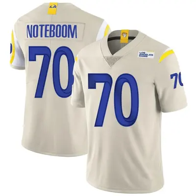 Men's Limited Joe Noteboom Los Angeles Rams Bone Vapor Jersey