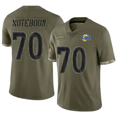 Men's Limited Joe Noteboom Los Angeles Rams Olive 2022 Salute To Service Jersey