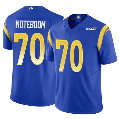 Men's Limited Joe Noteboom Los Angeles Rams Royal Vapor F.U.S.E. Jersey