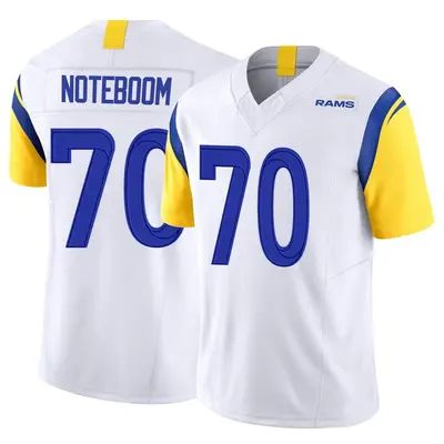 Men's Limited Joe Noteboom Los Angeles Rams White Vapor F.U.S.E. Jersey