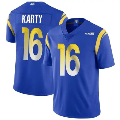 Men's Limited Joshua Karty Los Angeles Rams Royal Alternate Vapor Untouchable Jersey