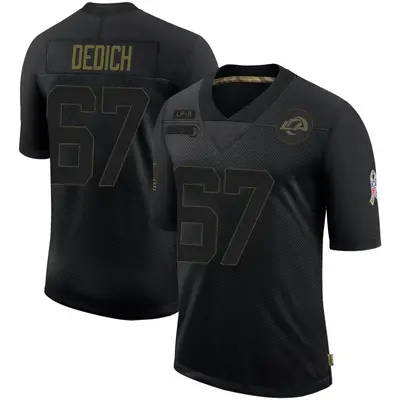 Men's Limited Justin Dedich Los Angeles Rams Black 2020 Salute To Service Jersey