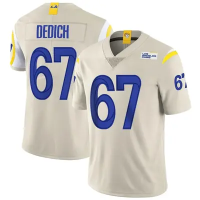 Men's Limited Justin Dedich Los Angeles Rams Bone Vapor Jersey