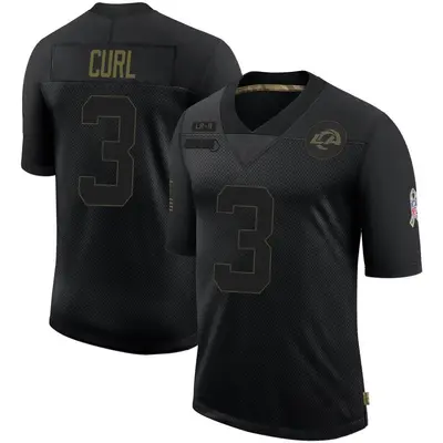 Men's Limited Kamren Curl Los Angeles Rams Black 2020 Salute To Service Jersey