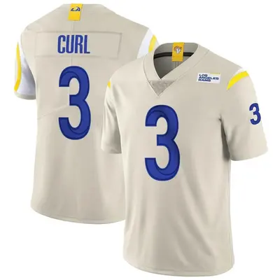 Men's Limited Kamren Curl Los Angeles Rams Bone Vapor Jersey