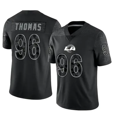 Men's Limited Keir Thomas Los Angeles Rams Black Reflective Jersey