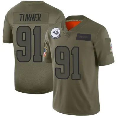 Men's Limited Kobie Turner Los Angeles Rams Camo 2019 Salute to Service Jersey