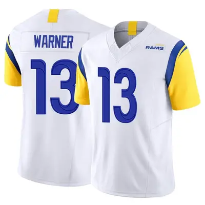 Men's Limited Kurt Warner Los Angeles Rams White Vapor F.U.S.E. Jersey