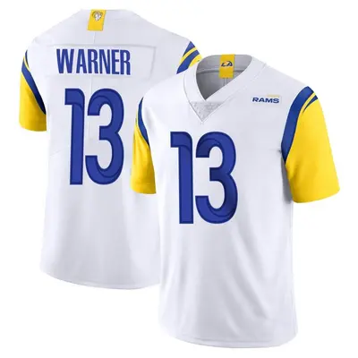 Men's Limited Kurt Warner Los Angeles Rams White Vapor Untouchable Jersey