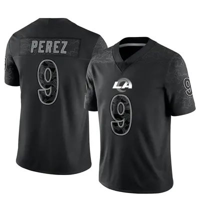 Men's Limited Luis Perez Los Angeles Rams Black Reflective Jersey