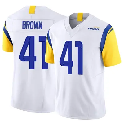 Men's Limited Malcolm Brown Los Angeles Rams White Vapor F.U.S.E. Jersey