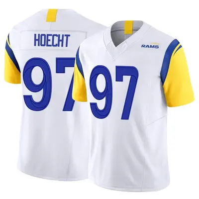 Men's Limited Michael Hoecht Los Angeles Rams White Vapor F.U.S.E. Jersey