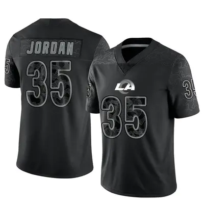 Men's Limited Michael Jordan Los Angeles Rams Black Reflective Jersey