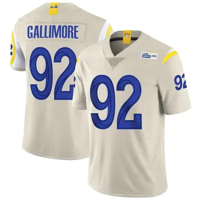 Men's Limited Neville Gallimore Los Angeles Rams Bone Vapor Jersey