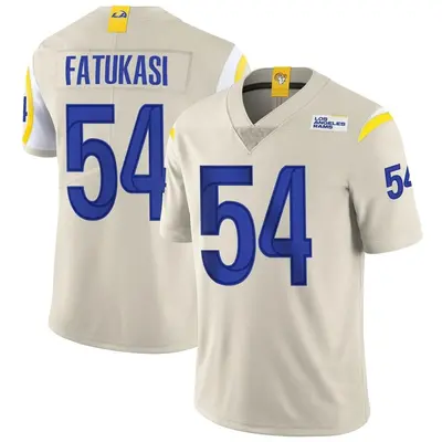 Men's Limited Olakunle Fatukasi Los Angeles Rams Bone Vapor Jersey