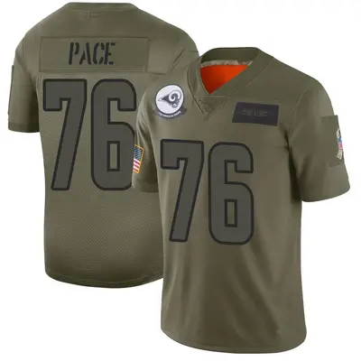 Men's Limited Orlando Pace Los Angeles Rams Camo 2019 Salute to Service Jersey