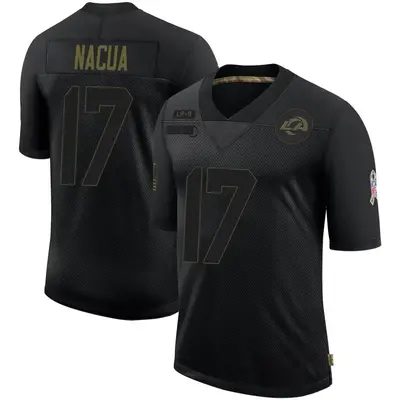 Men's Limited Puka Nacua Los Angeles Rams Black 2020 Salute To Service Jersey