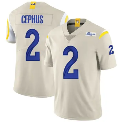 Men's Limited Quintez Cephus Los Angeles Rams Bone Vapor Jersey