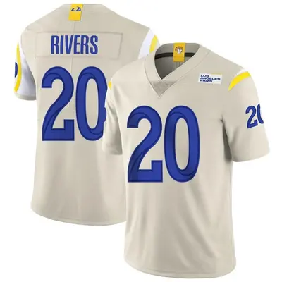 Men's Limited Ronnie Rivers Los Angeles Rams Bone Vapor Jersey