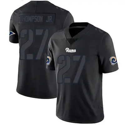 Men's Limited SaRodorick Thompson Jr. Los Angeles Rams Black Impact Jersey