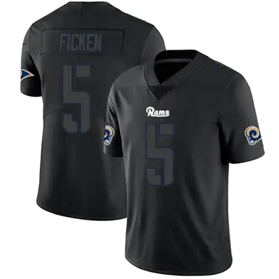 Men's Limited Sam Ficken Los Angeles Rams Black Impact Jersey