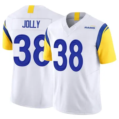 Men's Limited Shaun Jolly Los Angeles Rams White Vapor F.U.S.E. Jersey