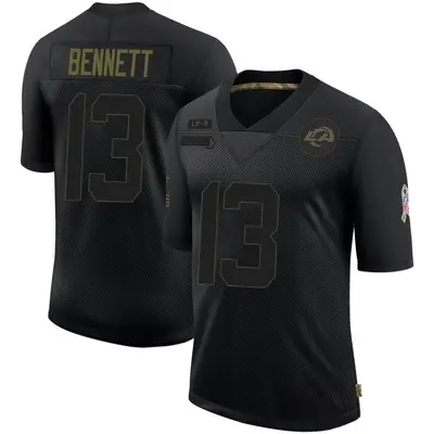 Men's Limited Stetson Bennett Los Angeles Rams Black 2020 Salute To Service Jersey