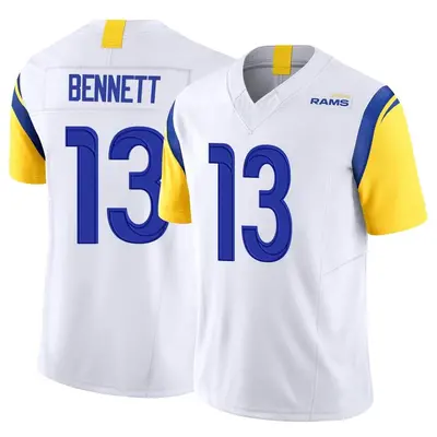 Men's Limited Stetson Bennett Los Angeles Rams White Vapor F.U.S.E. Jersey