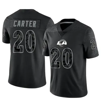 Men's Limited TJ Carter Los Angeles Rams Black Reflective Jersey