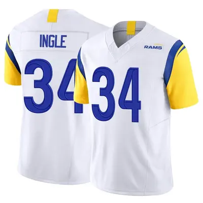 Men's Limited Tanner Ingle Los Angeles Rams White Vapor F.U.S.E. Jersey