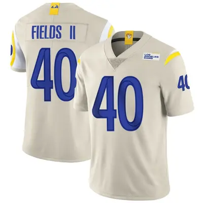 Men's Limited Tony Fields II Los Angeles Rams Bone Vapor Jersey