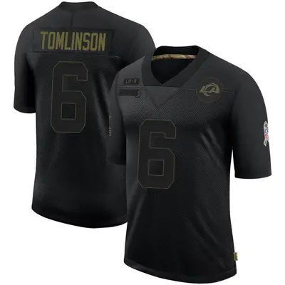 Men's Limited Tre Tomlinson Los Angeles Rams Black 2020 Salute To Service Jersey