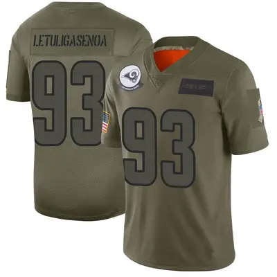 Men's Limited Tuli Letuligasenoa Los Angeles Rams Camo 2019 Salute to Service Jersey