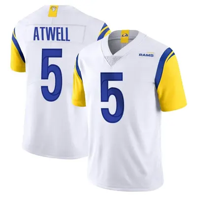 Men's Limited Tutu Atwell Los Angeles Rams White Vapor Untouchable Jersey