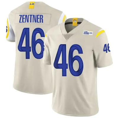 Men's Limited Ty Zentner Los Angeles Rams Bone Vapor Jersey