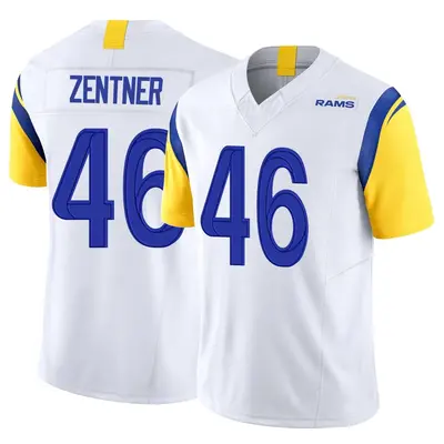 Men's Limited Ty Zentner Los Angeles Rams White Vapor F.U.S.E. Jersey