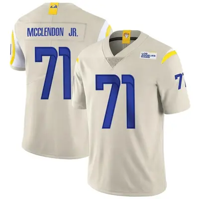 Men's Limited Warren McClendon Jr. Los Angeles Rams Bone Vapor Jersey