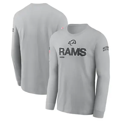 Men's Los Angeles Rams Gray 2024 Salute To Service Long Sleeve T-Shirt