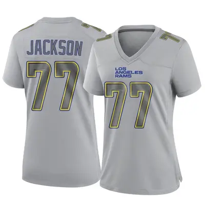 Women's Game Alaric Jackson Los Angeles Rams Gray Atmosphere Fashion Jersey