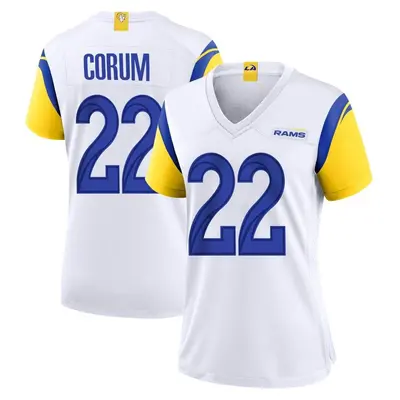 Women's Game Blake Corum Los Angeles Rams White Jersey