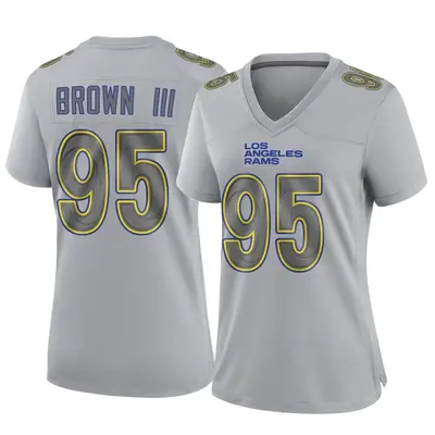 Women's Game Bobby Brown III Los Angeles Rams Gray Atmosphere Fashion Jersey