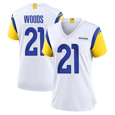 Women's Game Charles Woods Los Angeles Rams White Jersey