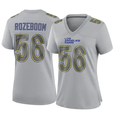 Women's Game Christian Rozeboom Los Angeles Rams Gray Atmosphere Fashion Jersey