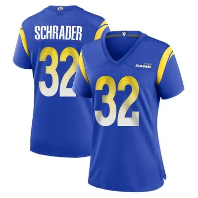 Women's Game Cody Schrader Los Angeles Rams Royal Alternate Jersey