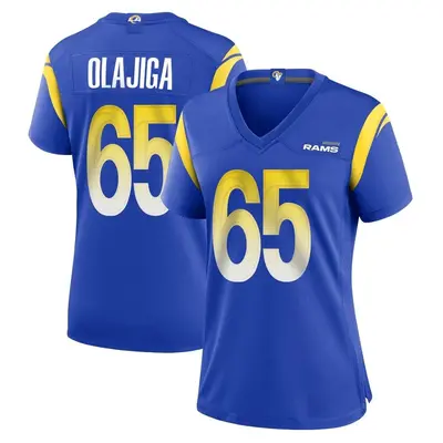 Women's Game David Olajiga Los Angeles Rams Royal Alternate Jersey