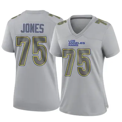 Women's Game Deacon Jones Los Angeles Rams Gray Atmosphere Fashion Jersey