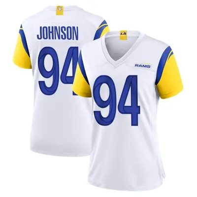 Women's Game Desjuan Johnson Los Angeles Rams White Jersey