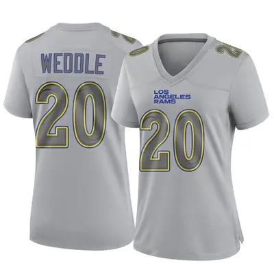 Women's Game Eric Weddle Los Angeles Rams Gray Atmosphere Fashion Jersey