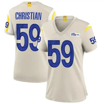 Women's Game Geron Christian Los Angeles Rams Bone Jersey